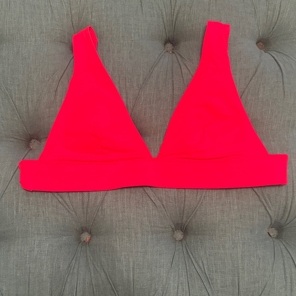 Everlane Neon Red Triangle Bikini Top